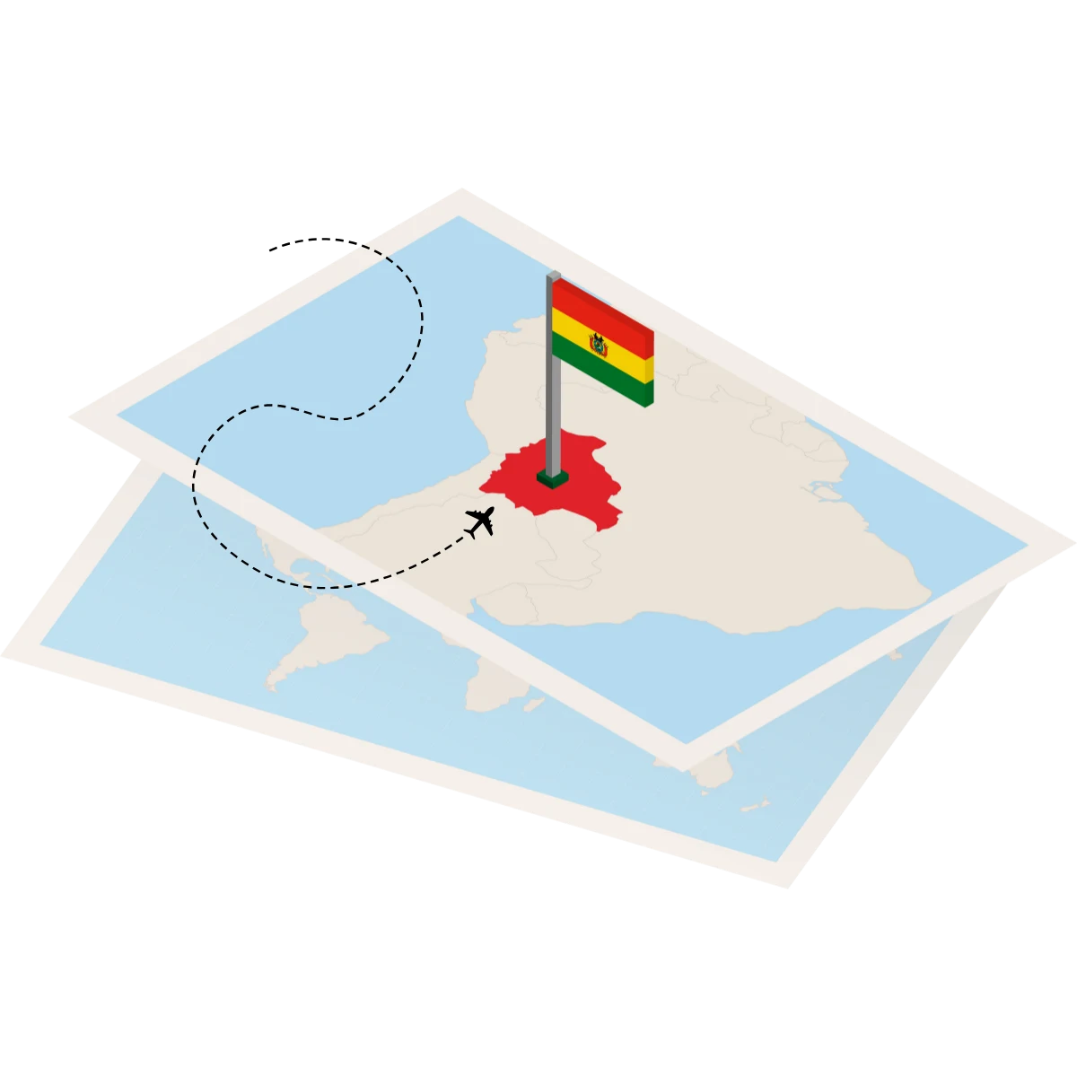 Bolivia Dibujo de un mapa señalando Bolivia